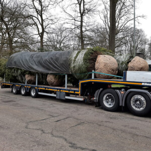 Aanvoer grote boom truck